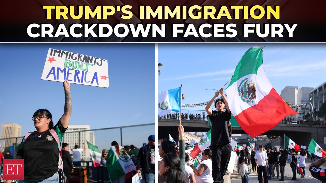 Protests erupt in Los Angeles against anti-immigration drive; Angry protesters block freeway