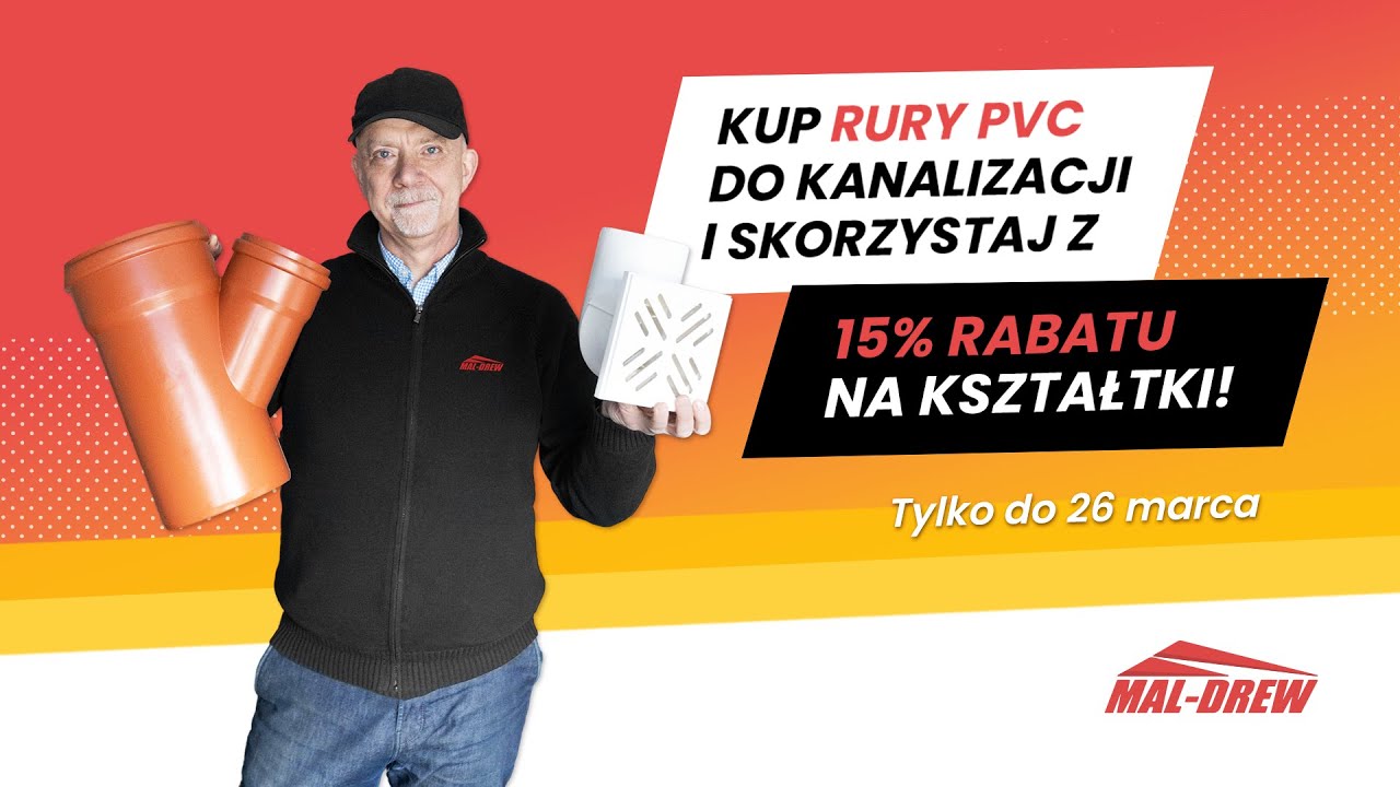 Kup rury pvc do kanalizacji w niskiej cenie i odbierz rabat 15% na kształtki