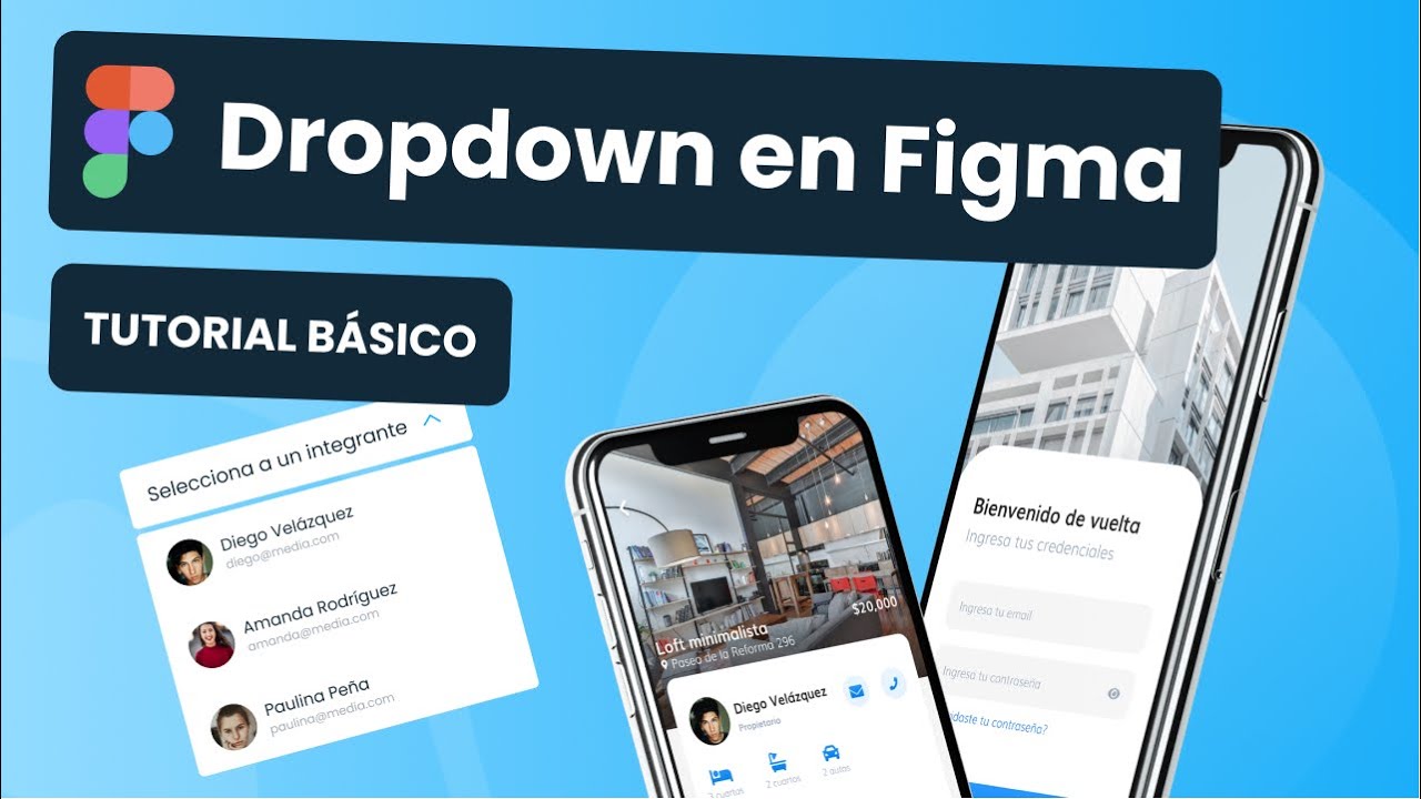 Figma tutorial español - Como crear un dropdown