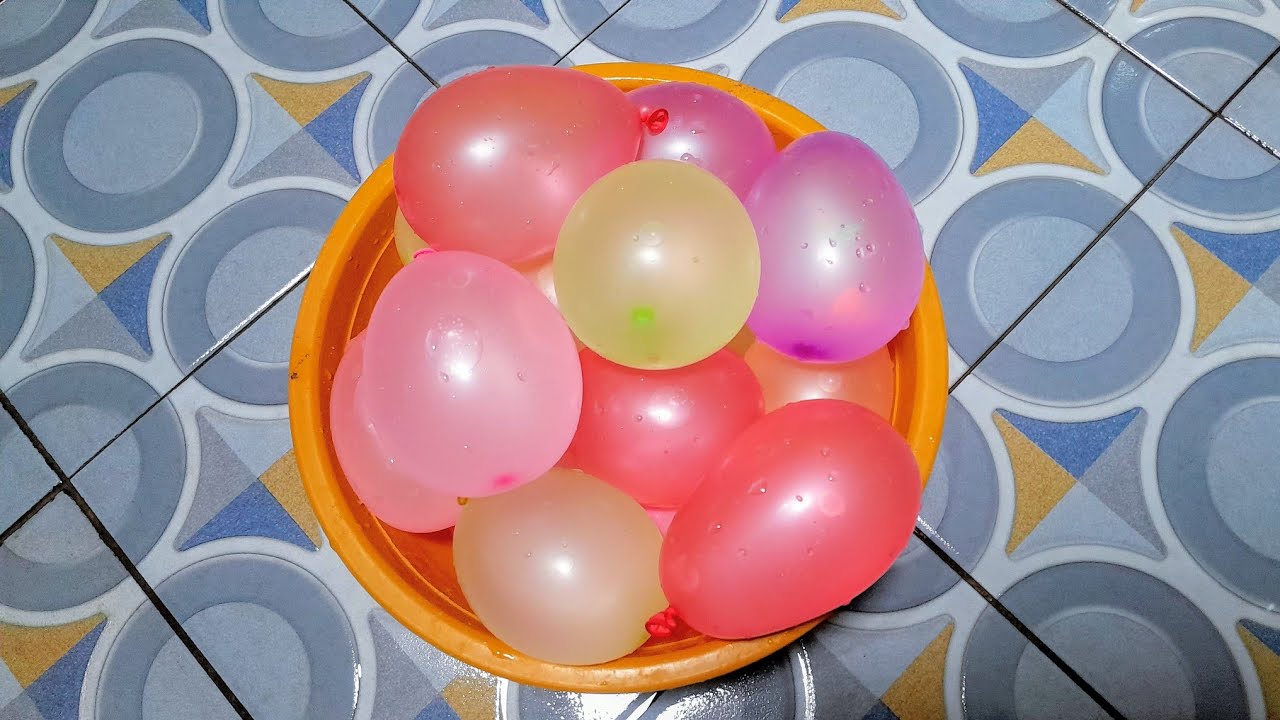 Balon air warna warni pecah meletus #asmr #balon 