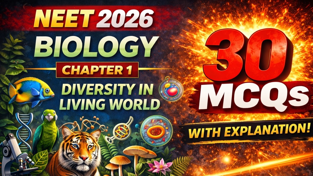 Биология NEET 2026 🎯 | Разнообразие живых организмов | 30 важных вопросов с множественным выбором...