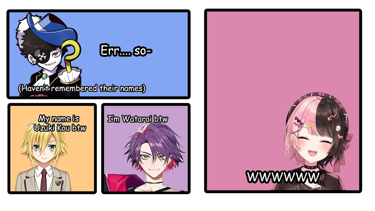 Hinano team hilarious first introduction (Tachibana Hinano/Watarai Hibari/Uzuki Kou/Mondo)