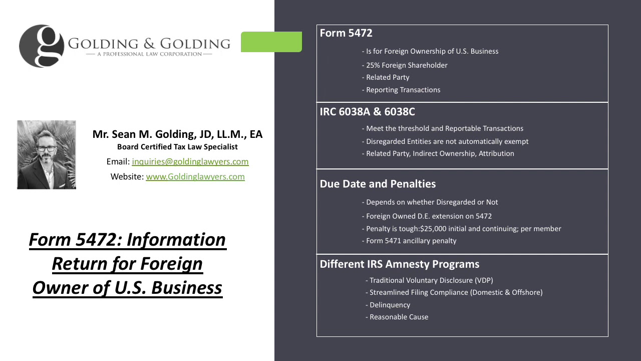 Form 5472 - Information Return of a 25% Foreign Owned U S  Corporation or a Foreign Corporation
