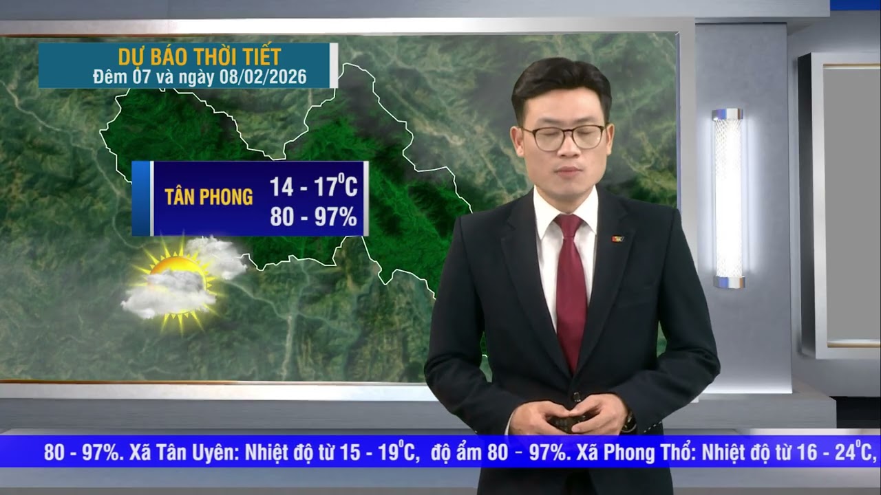 Dự báo thời tiết Lai Châu, ngày 08/02/2026