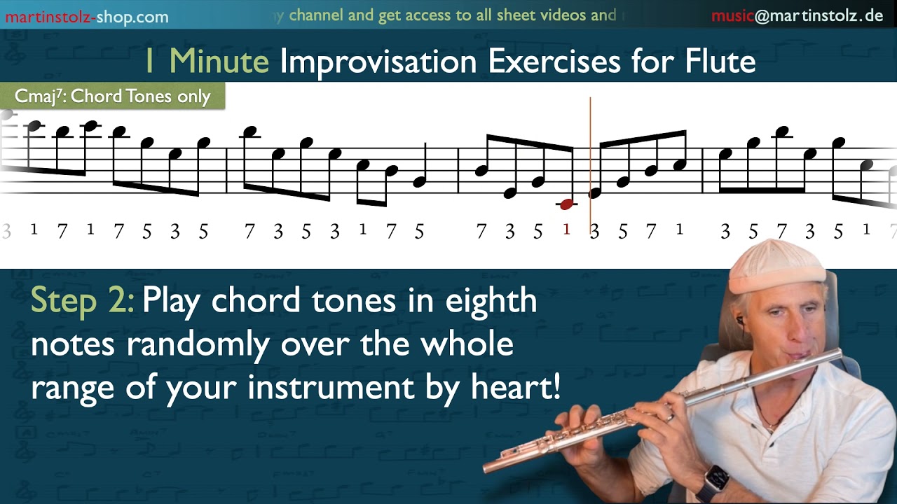 Cmaj7 &middot; 1 Minute Improvisation Exercises &middot; Flute &middot; Chord Tones (Step 2) #Shorts