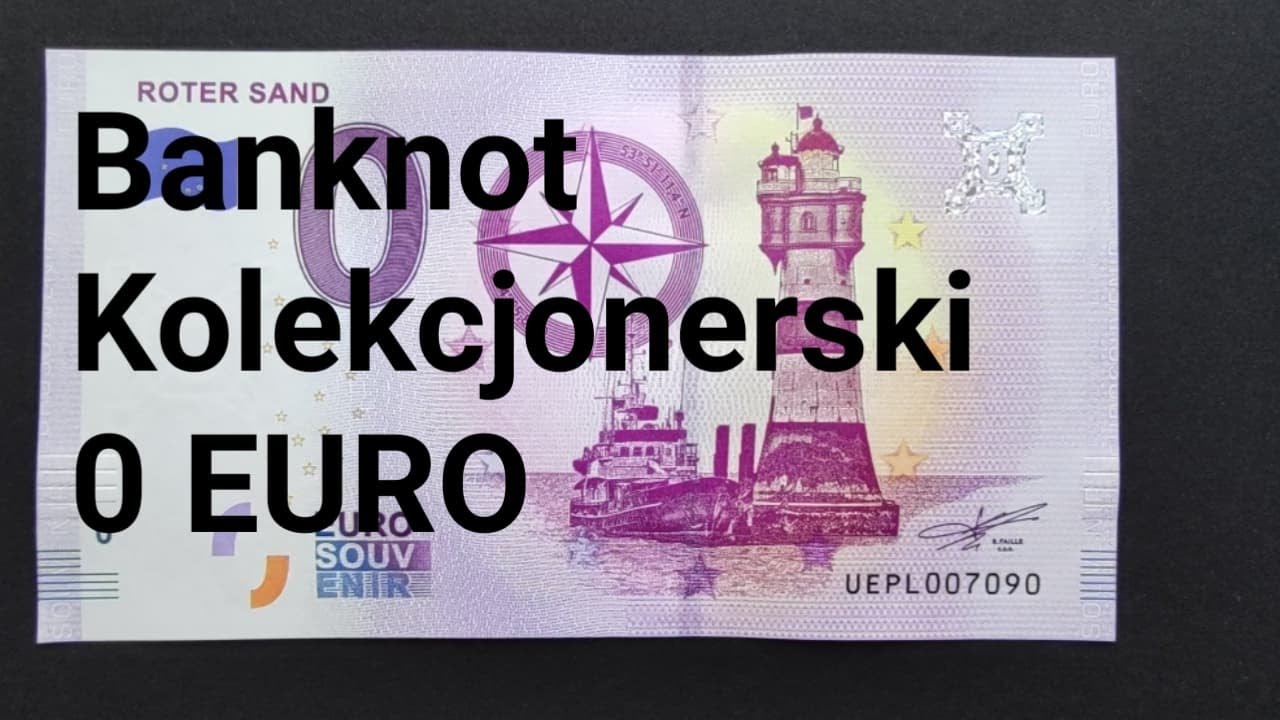 Banknot 0 EURO, bardzo ciekawy temat do kolekcjonowania, ROTER SAND Francja, pieniądz papierowy
