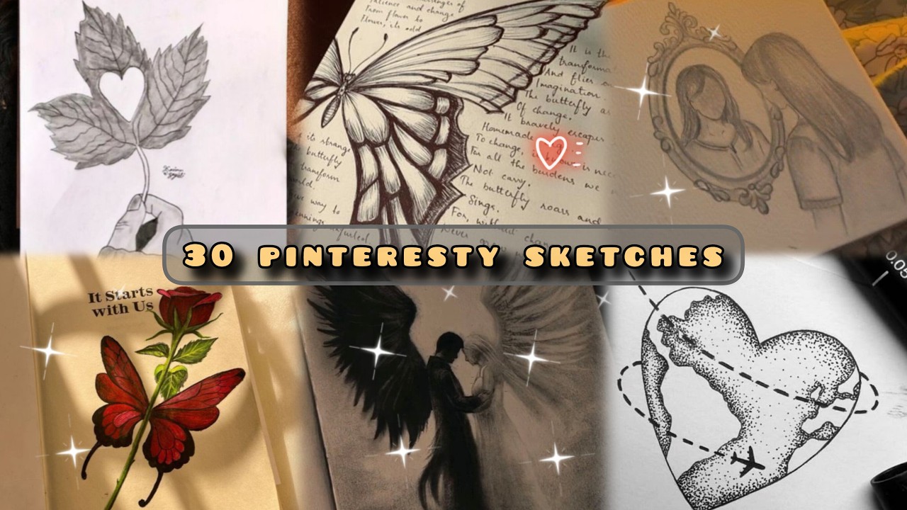 30+ Aesthetic Pinteresty Sketch Ideas for Your Sketchbook 🖤