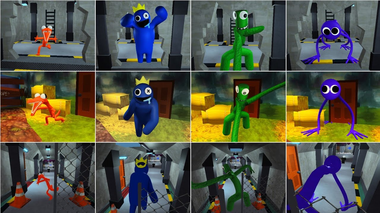 Rainbow Friends Chapter 1: ALL JUMPSCARES (Blue, Green,