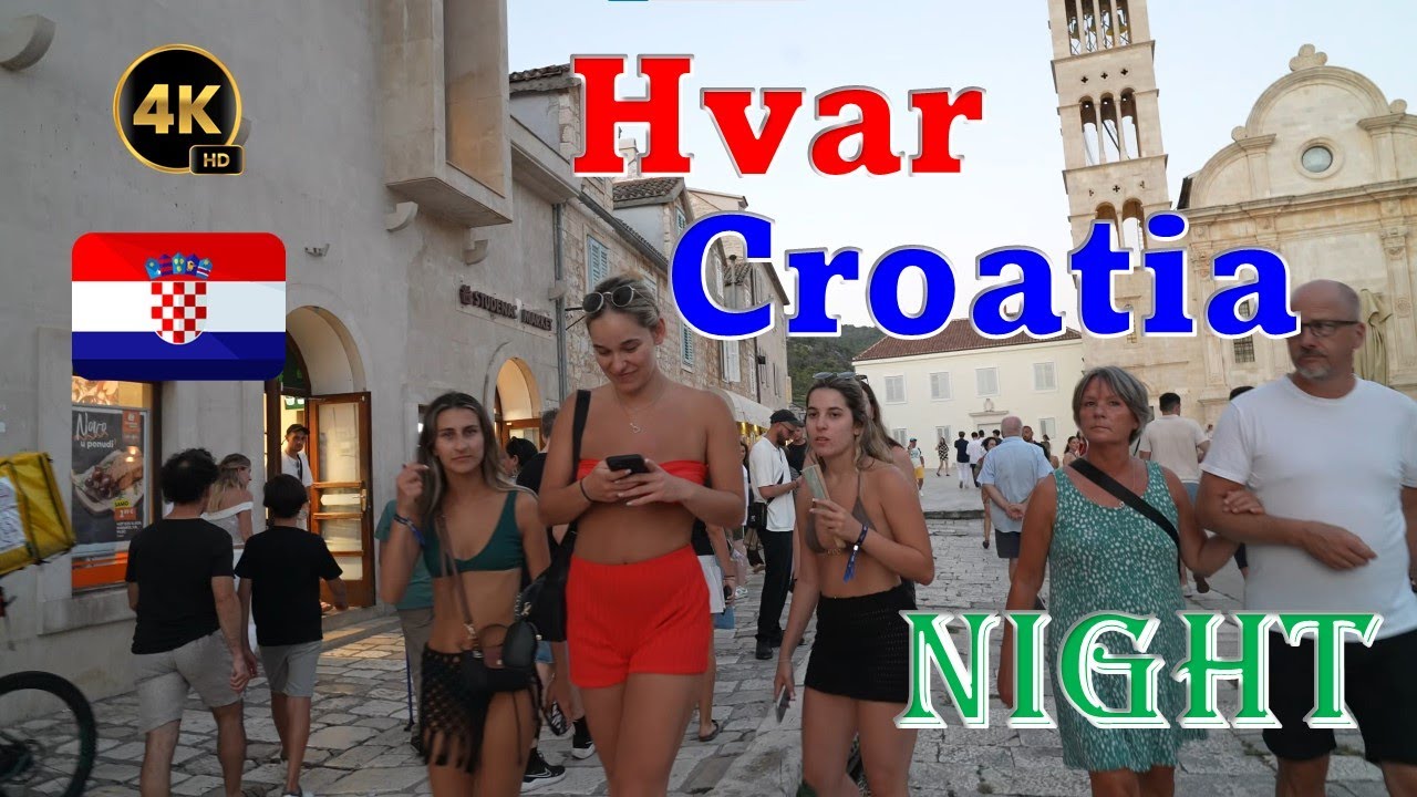 Hvar Croatia Night Walk - Another Ibiza in Europe? 4K