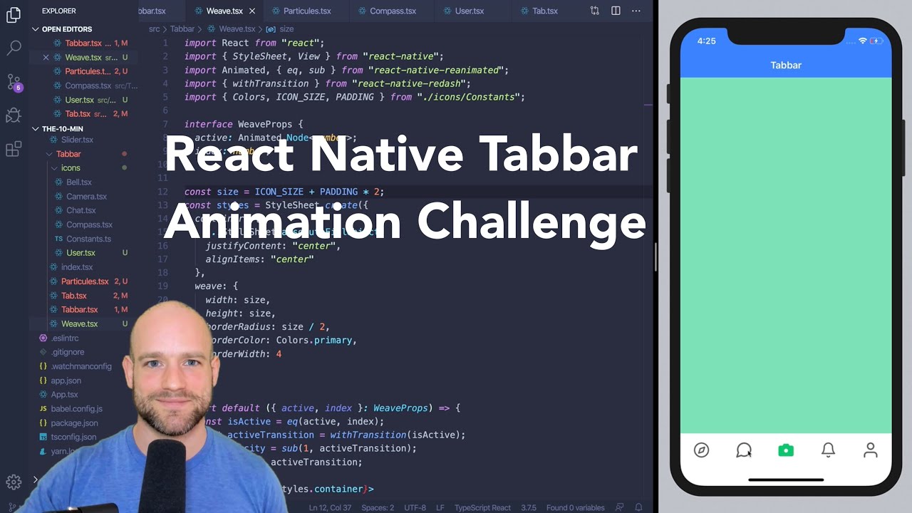 React Native Tabbar Animation Challenge