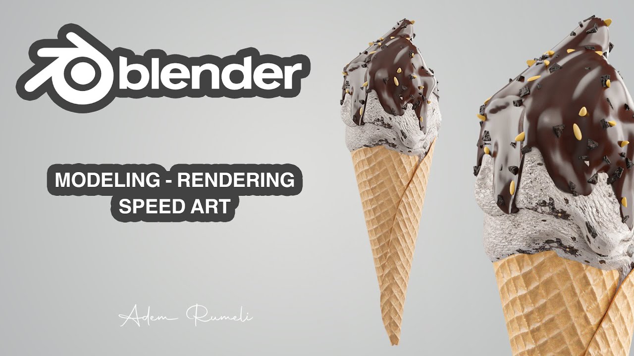 Ice Cream Cone Design  Modeling Speed Art ( blender3d)