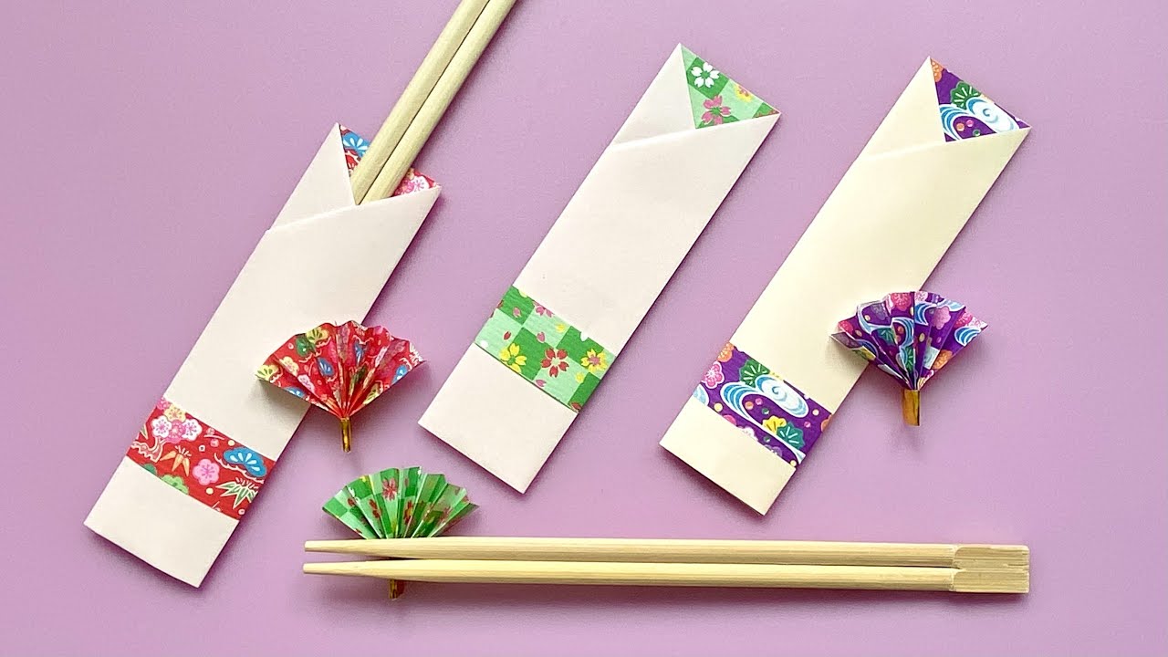 【折り紙】箸袋と箸置き／【Origami】Chopstick bag and chopstick rest
