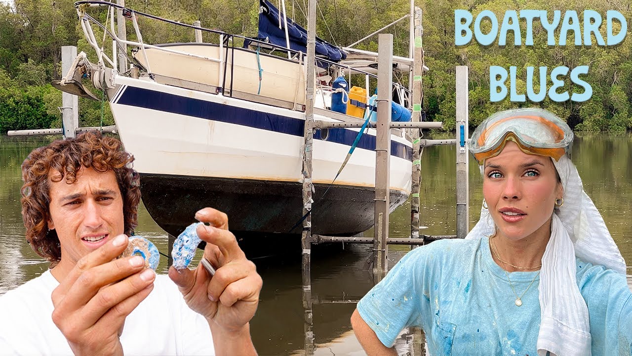 ACCEPTING OUR FATE: hauling out our 35ft STEEL yacht in sh!t conditions 🌧️  - Episode 68