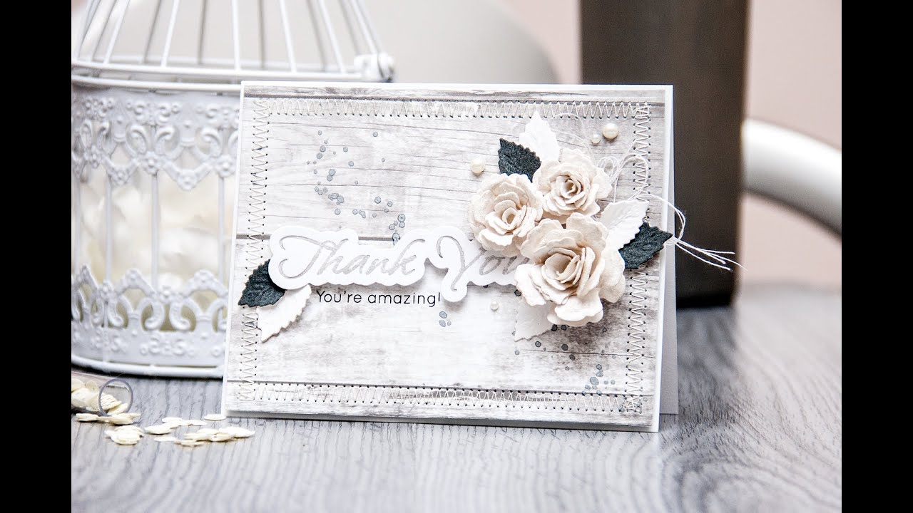 Spellbinders Thank You Sentiments 6 Card