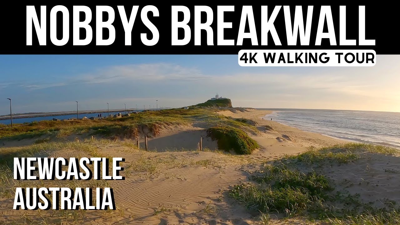 4K 🌊 Nobbys Breakwall Walking Tour 🇦🇺 Newcastle Australia