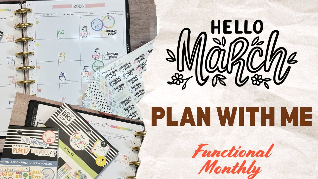 Happy Planner Classic March Monthly spread - Check out how to use your monthly functionally