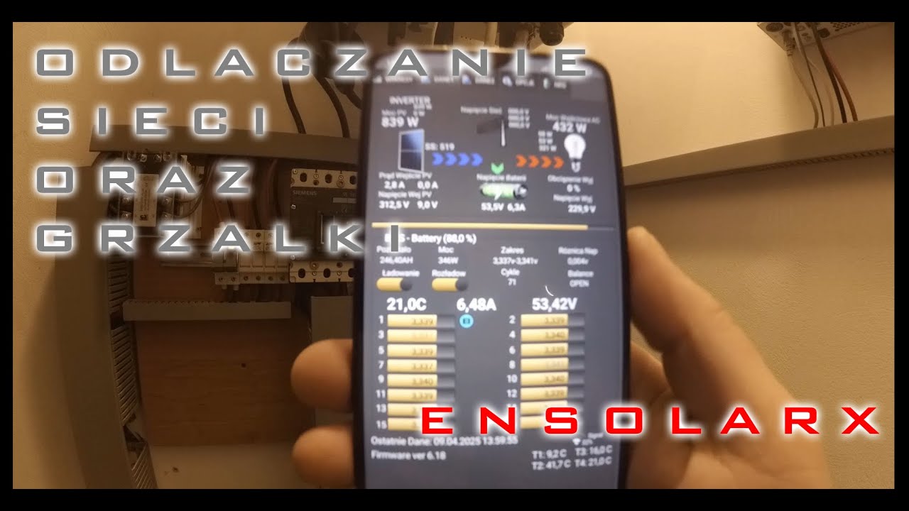 ENSolarX Sterowanie grzałkami i odcinanie sieci.