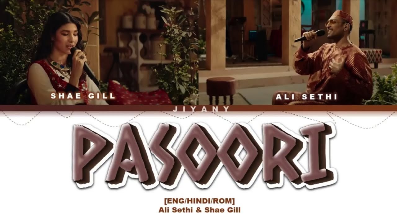 Pasoori - Coke Studio  Lyrics Video (Color Coded Lyrics in Eng/Hindi/Rom) Ali Sethi | Shae Gill