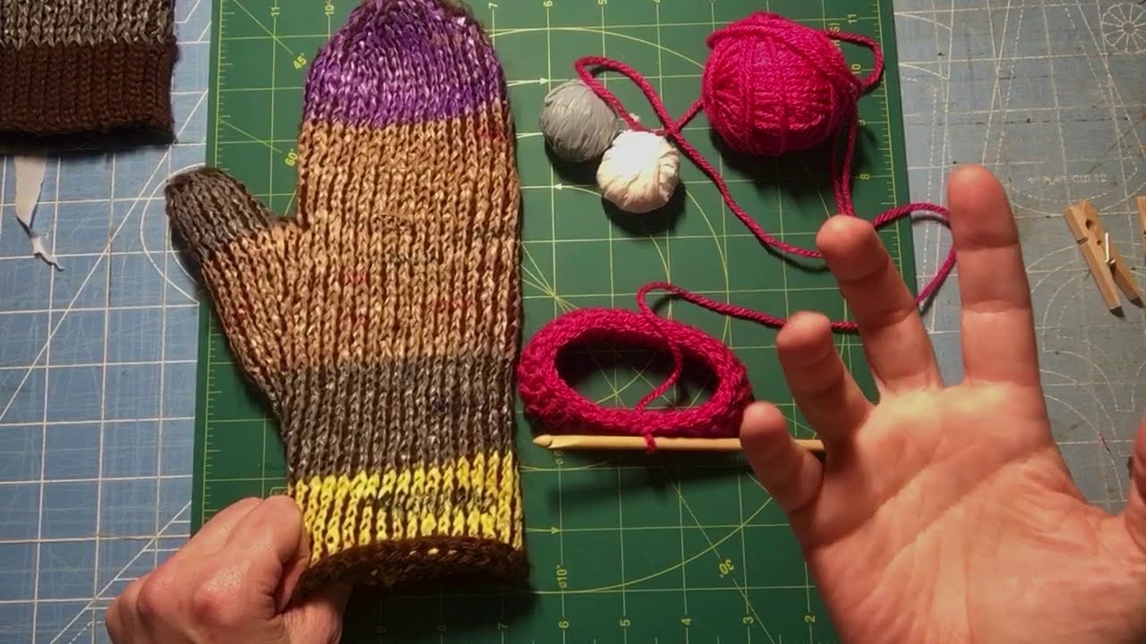 Trash Crafts!! Use Tunisian Crochet In The Round To Craft “Snowball Mittens”