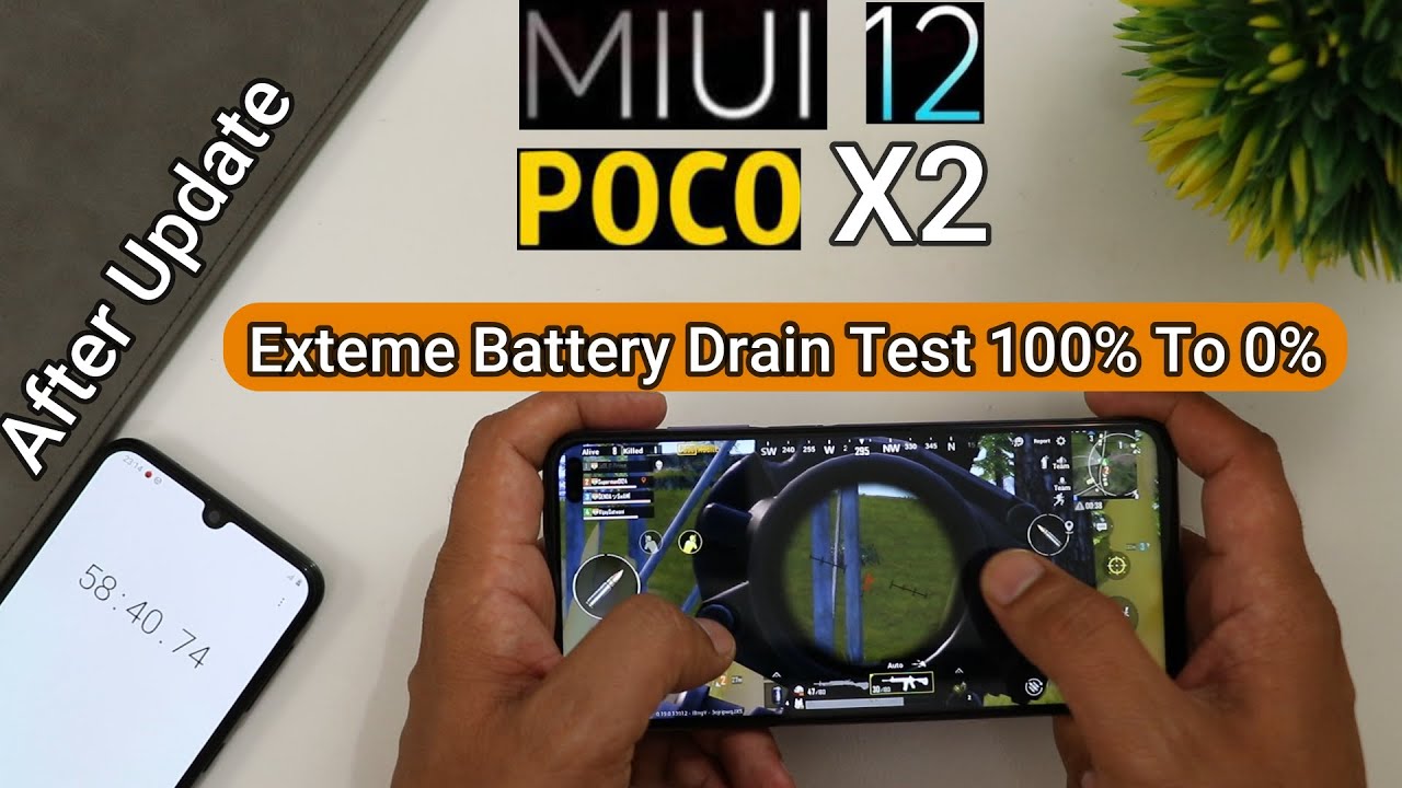 MIUI 12 Version Poco X2 Battery Drain Test 100% To 0% Test !! Gaming Review Detail In HINDI