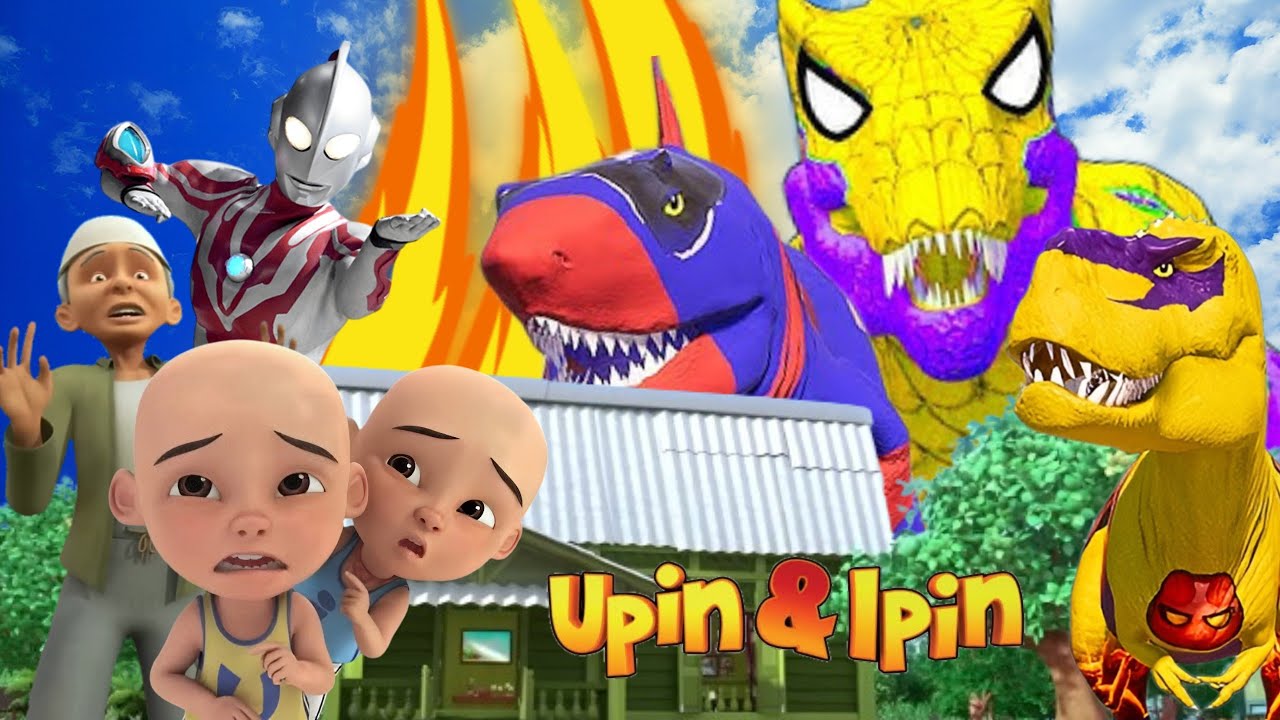 Kompilasi Upin Ipin Takut Ada Tirex Dinosaurus Kuning Spiderman Hiu Ultraman Ribut Datang Membantu