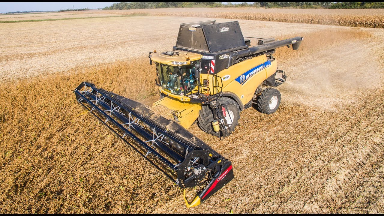 Geringhoff TruFlex in Action | Soybean Harvest 2018 | New Holland CR9090