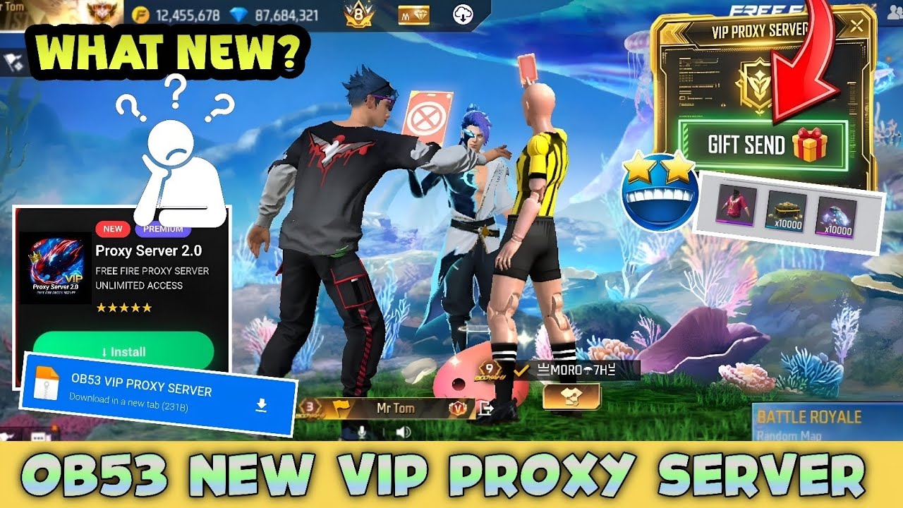 OB53 NEW UPDATED VVIP PROXY SERVER👺GIFT SEND AND RECEIVED🤔? #freefire #viral #proxy
