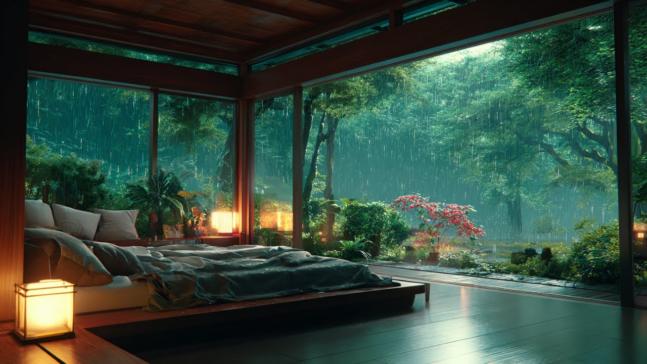 Rain & Piano in a Japanese Room — 3 Hours of Peaceful Instrumental Music for Sleep and Focus