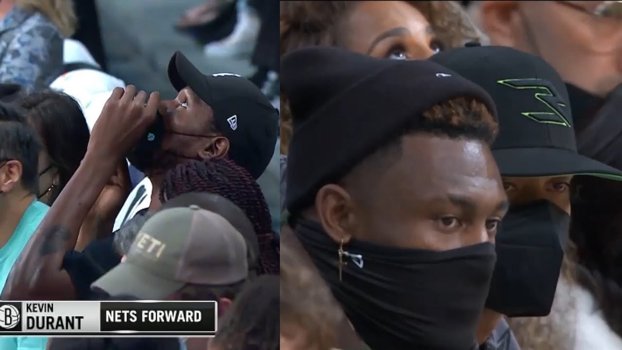 Ciara, Russell Wilson, DK Metcalf, Kevin Durant Courtside At Liberty Game In New York. #BrooklynNets