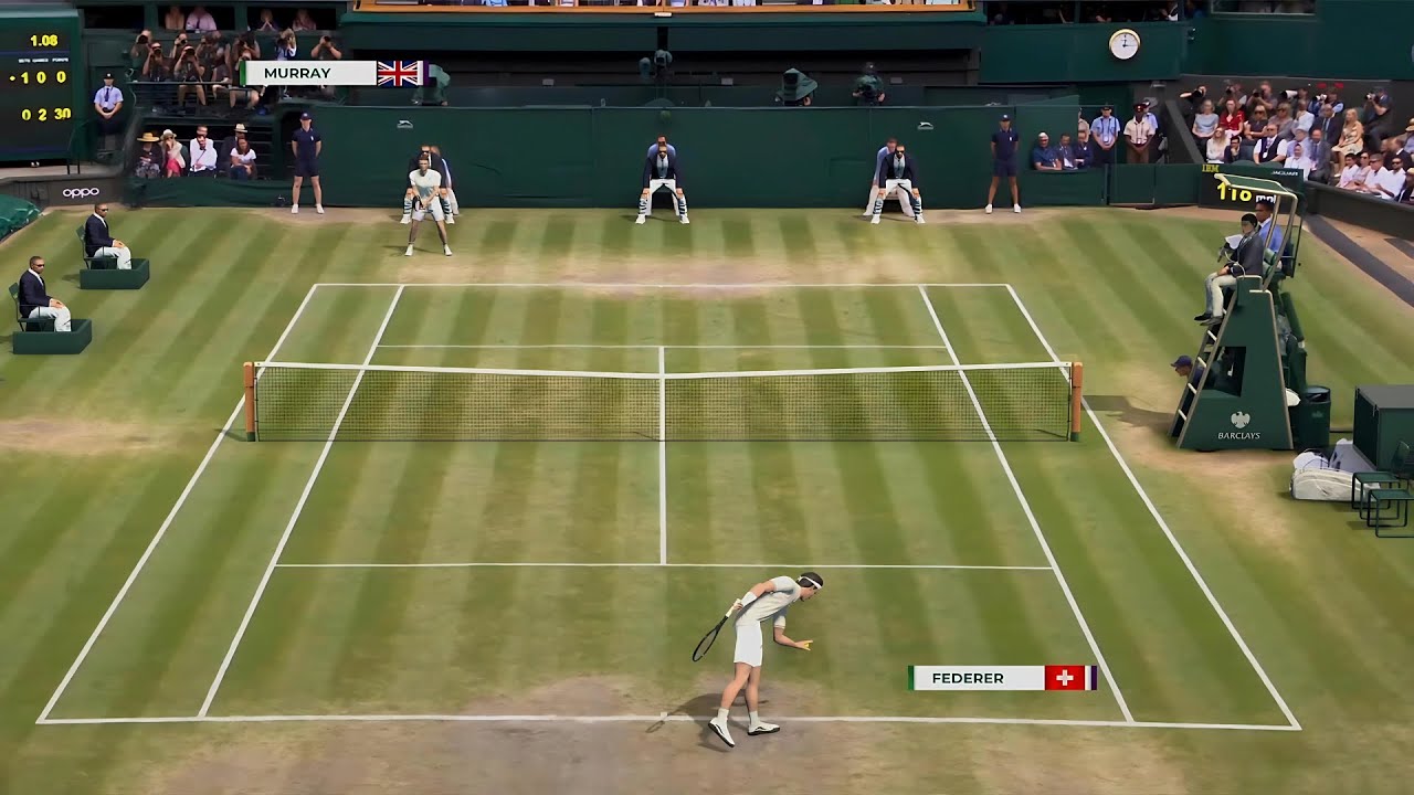 Tennis Elbow 4 Gameplay Federer vs Murray Incredibly Close Set PS5