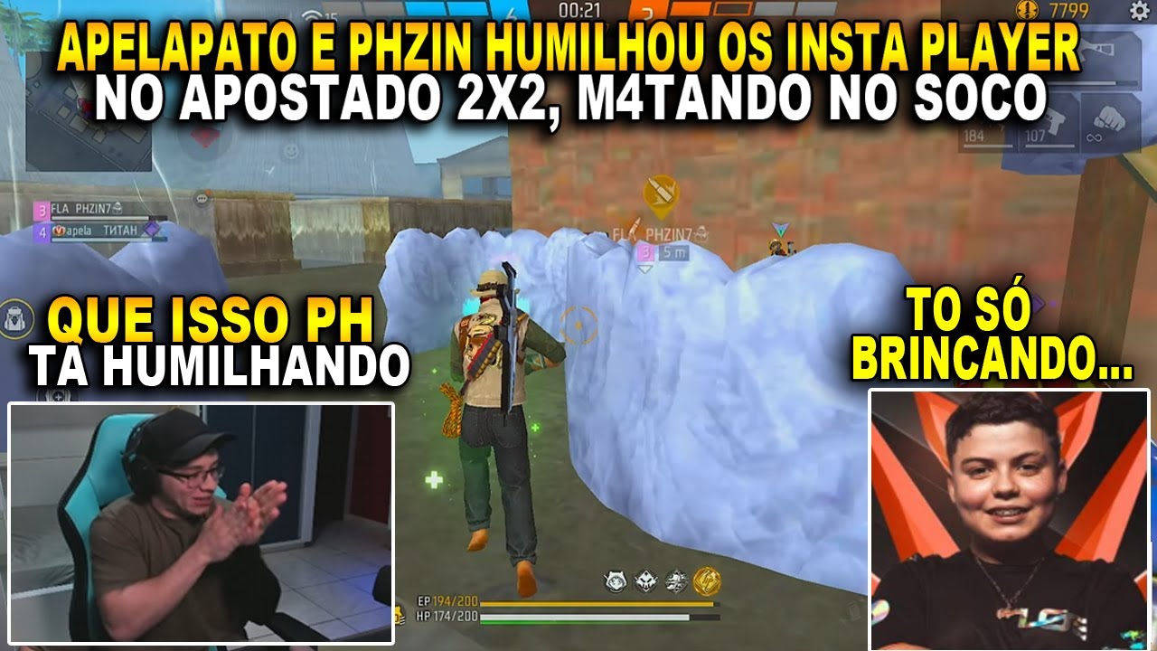 APELAPATO E PHZIN HUMILHOU OS INSTA PLAYER NO APOSTADO 2X2, M4TANDO NO SOCO, VEJA ISSO