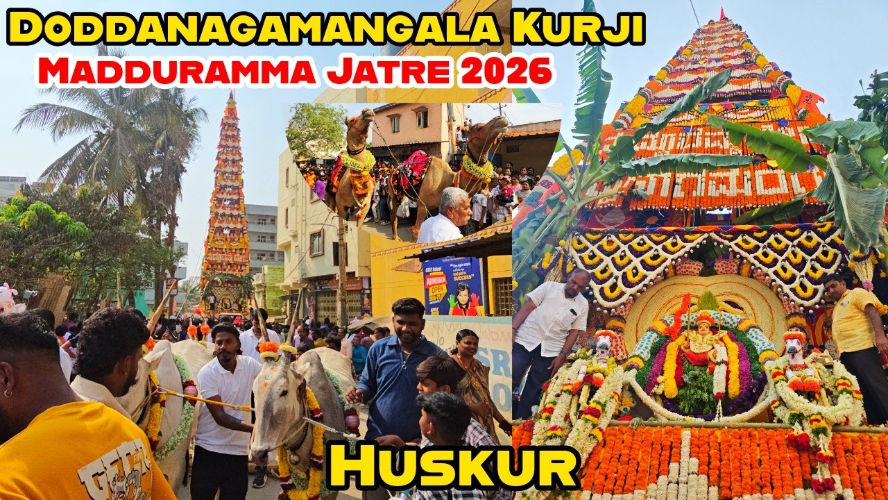 Huskur Madduramma Jatre 2026 | Doddanagamangala Kurji 😱 Biggest Festival Highlights
