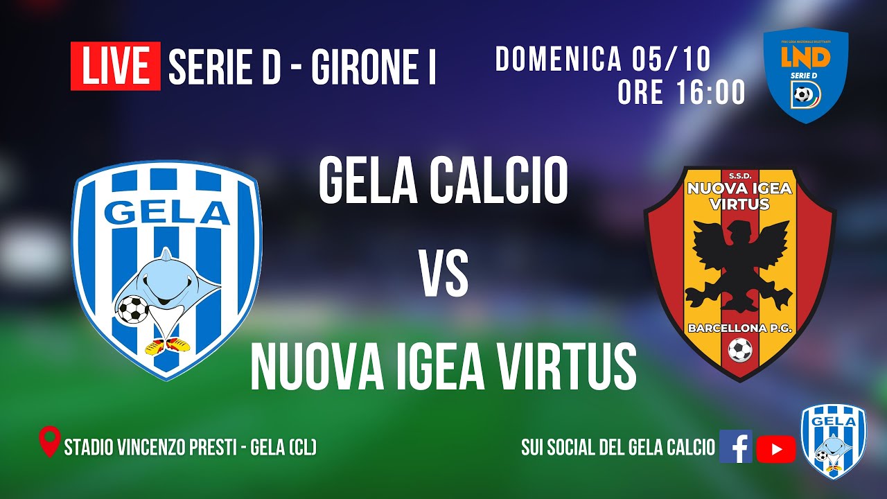 LIVE: GELA CALCIO vs NUOVA IGEA VIRTUS
