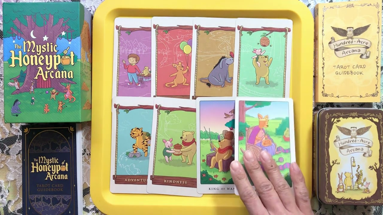 AKU399 - Day 392 #kickstarter #unbox The Mystic Honey Pot Arcana Tarot Pooh Cards Deck #walkthrough