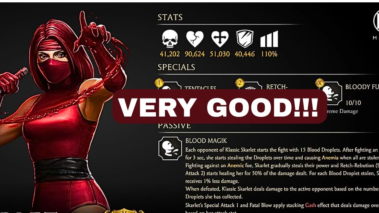 How to DOMINATE fights with Klassic Skarlet!!! MK Mobile