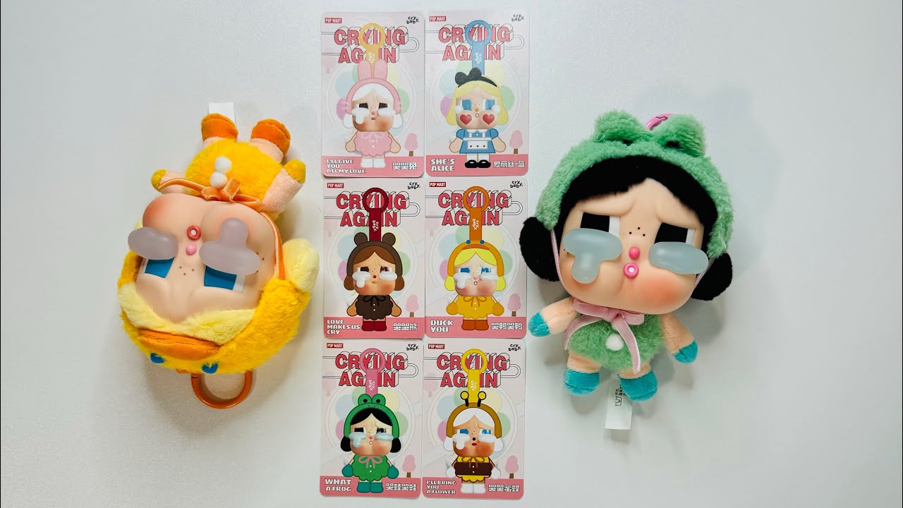Unboxing Crybaby Crying Again Series-Vinyl Face Plush Blind Box FULL SET | No Talking | ASMR