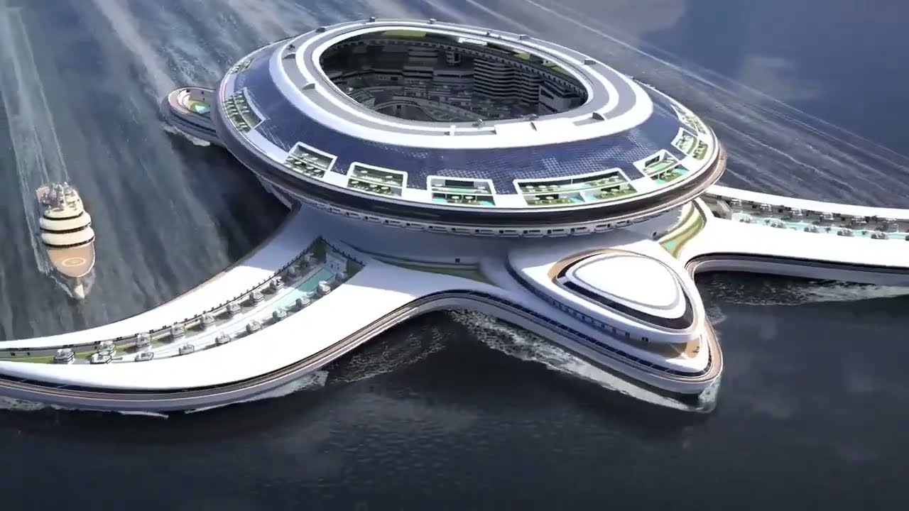 Future Mega-ship | Turtle Cruise Ship |  Floating City | Designed By Lazarrini Design