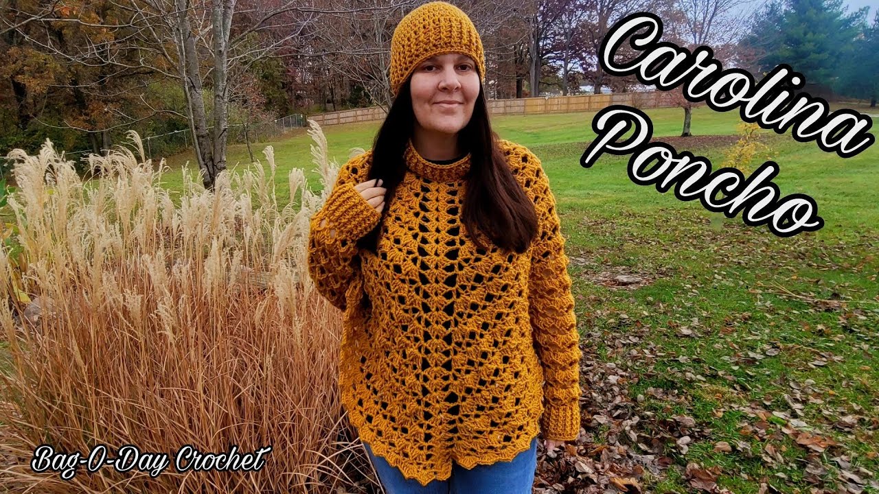 Easy Crochet Poncho With Sleeves / Crochet Carolina Poncho