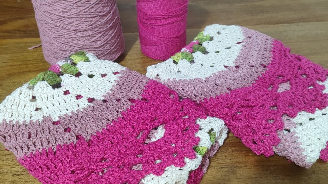 Jogo de Tapetes Crochê Tons de Rosa 🩷