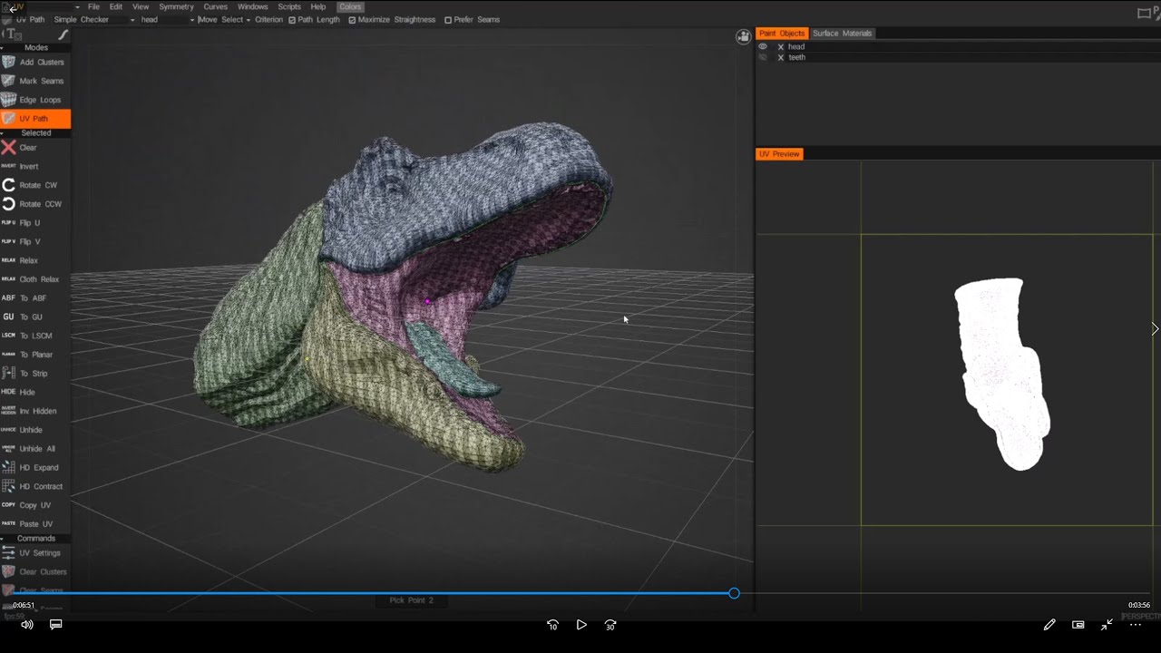 3D Coat   UV Mapping - The UV Path Tool