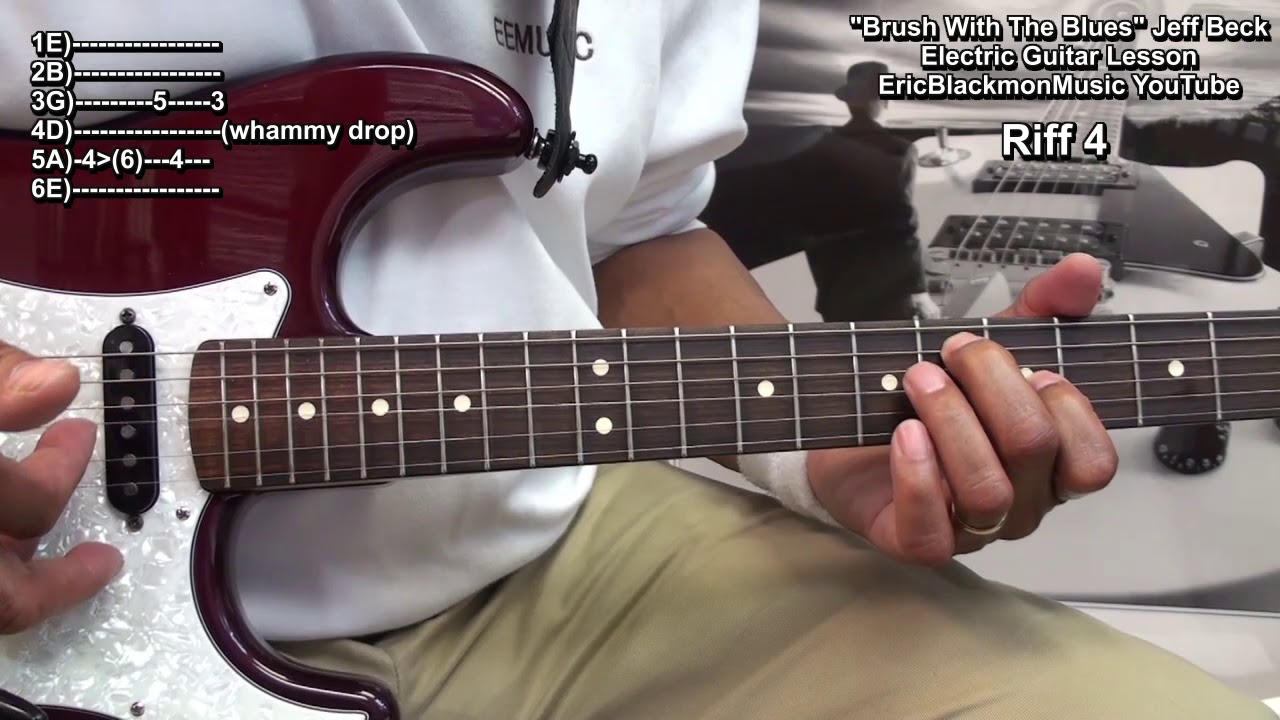 BRUSH WITH THE BLUES Jeff Beck Riffs Guitar Lesson Tutorial@EricBlackmonGuitar 😎