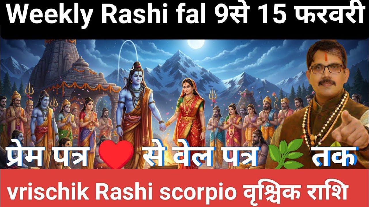 Vrischik Rashi scorpio weekly Rashi fal वृश्चिक राशि प्रेम पत्र से वेल पत्र तक। 9 फरवरी से 15 तक  