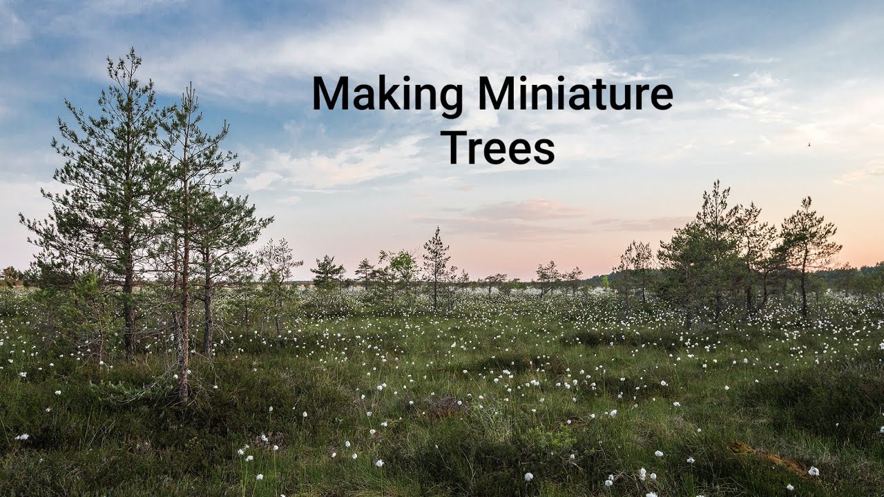 Making miniature tress, from garden twine