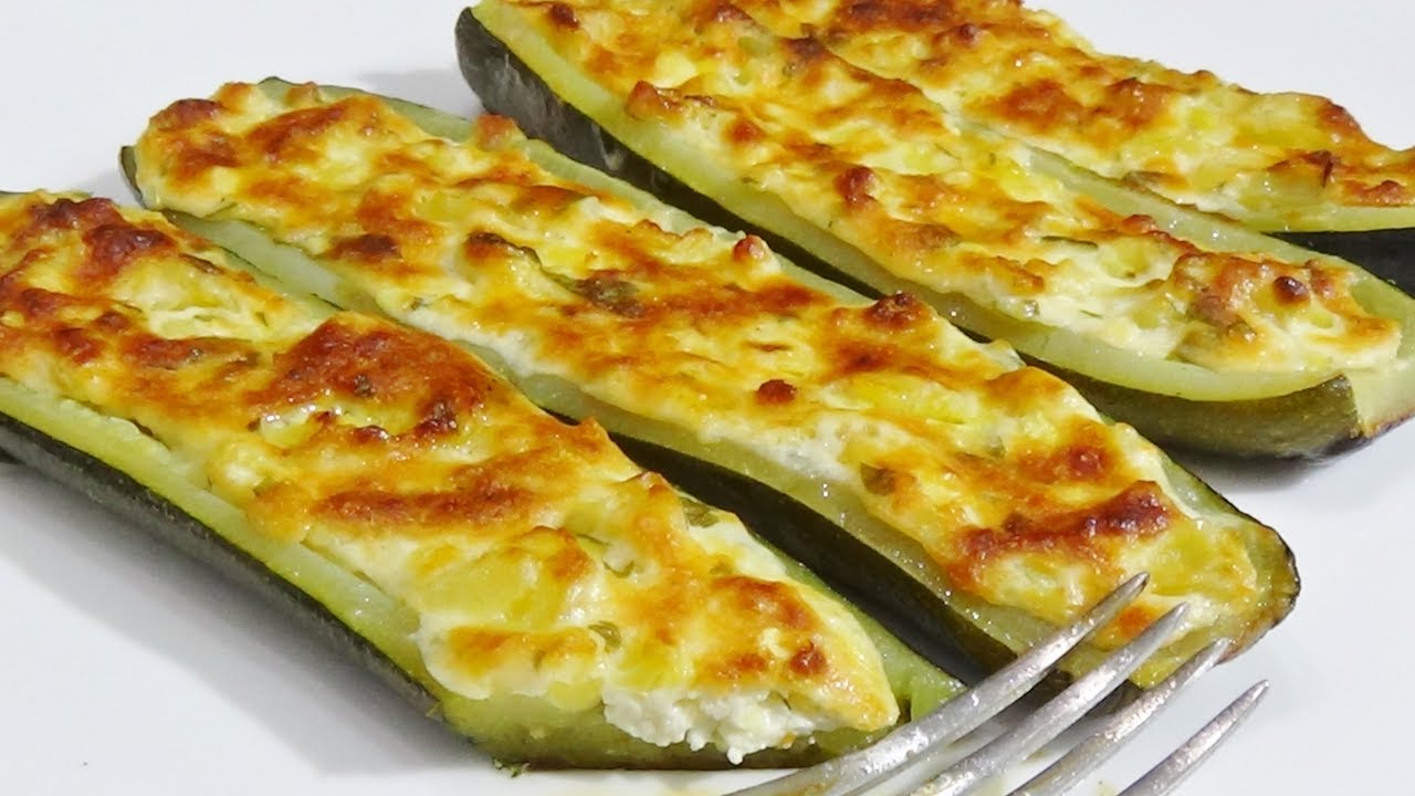 Zucchine al forno ripiene di ricotta