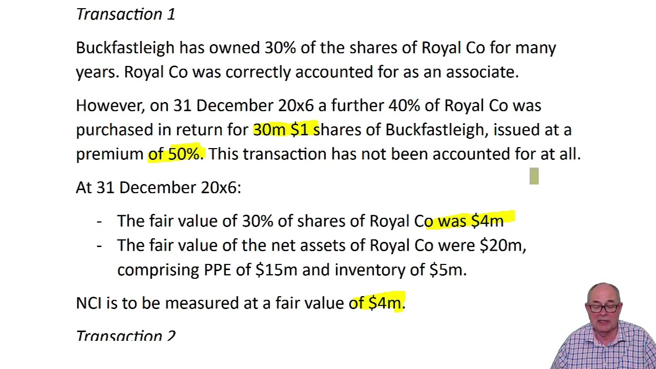 Buckfastleigh - ACCA SBR Question - Spreadsheet Exercise 1 SFP