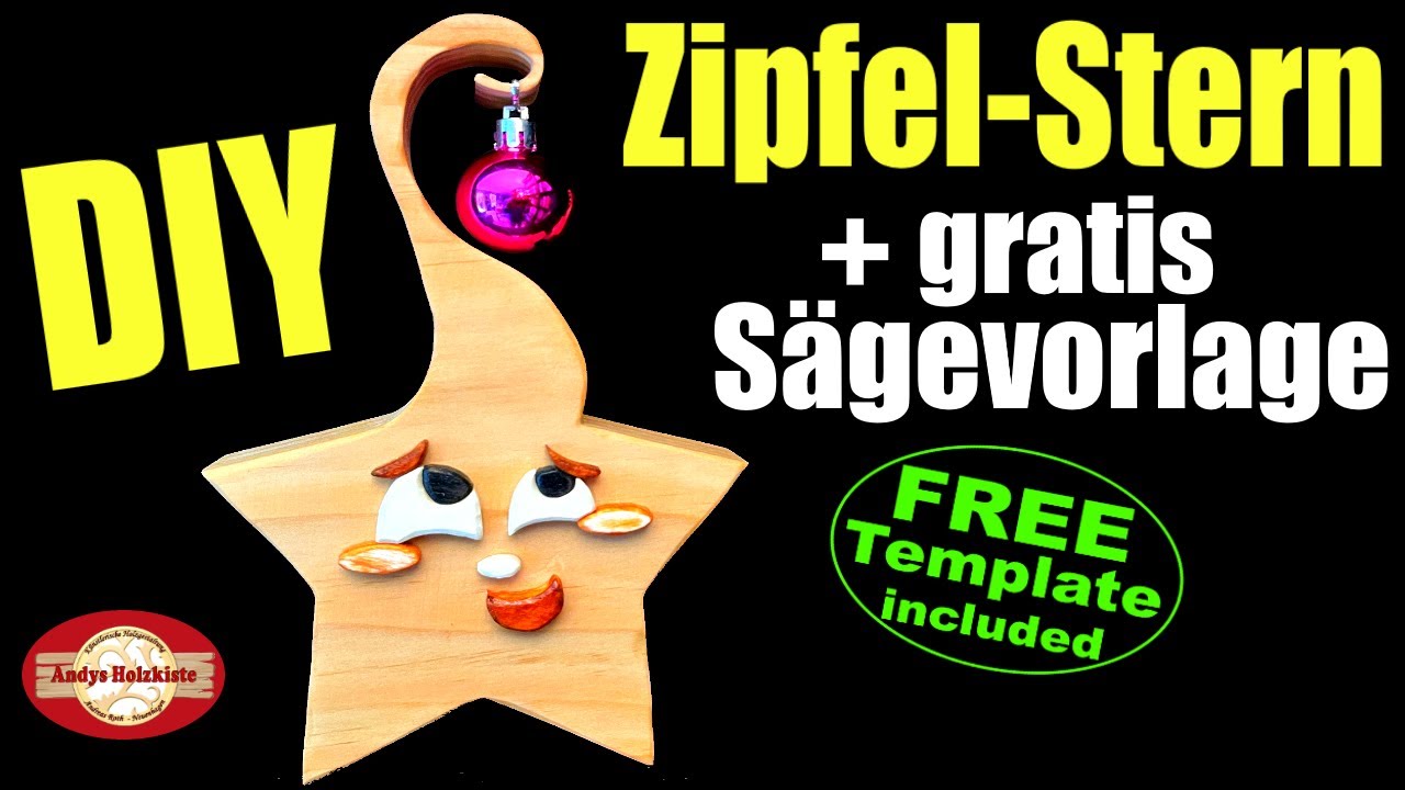 Weihnachtsdeko selber machen aus Holz + gratis S&auml;gevorlage | Scroll saw project + free pattern