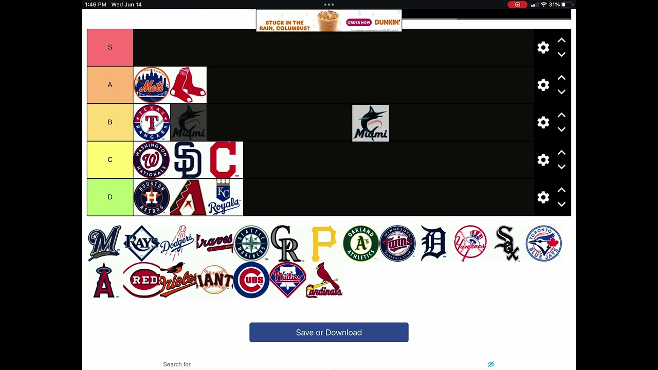 My MLB Tier List