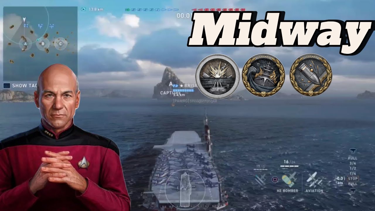 Midway 224K Damage | World of Warships: Legends Gameplay