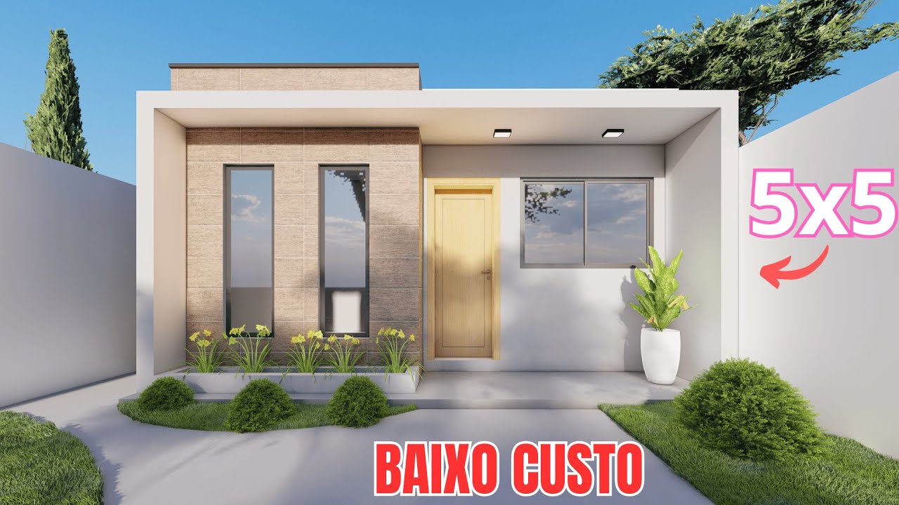 Projeto de casa pequena de 5x5 - O melhor custo beneficio