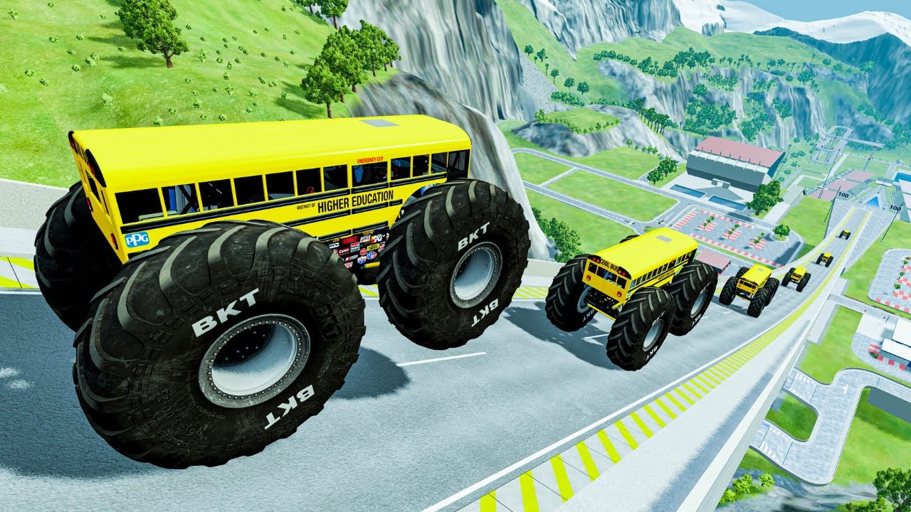 Epic Monster Truck Jumps & Crashes at High Speed | BeamNG Drive #035